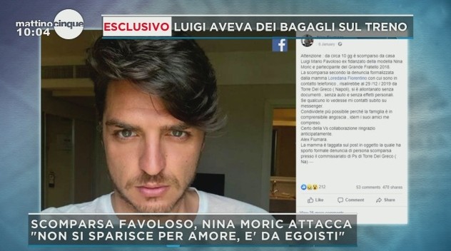 Mattino Cinque, Luigi Favoloso: alla mamma e-mail in diretta tv