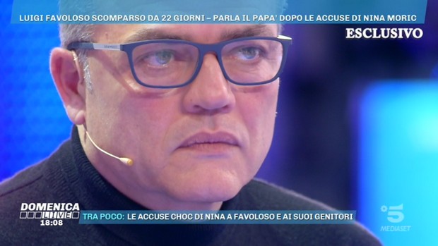 Luigi Mario Favoloso, il padre Michele a Domenica Live: &#8220;Non siamo suoi complici. Nina Moric si prenderà la responsabilità di quello che dice&#8221; (Video)