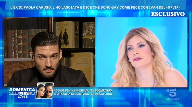 Paola Caruso contro Moreno Merlo a Domenica Live: &#8220;Mi stai buttando fango addosso da mesi. Sei ossessionato da me&#8221; (Video)