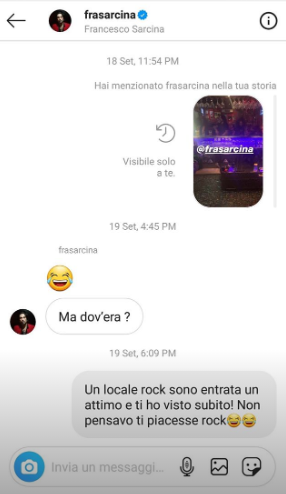 Asia Gianese pubblica chat privata con Francesco Sarcina