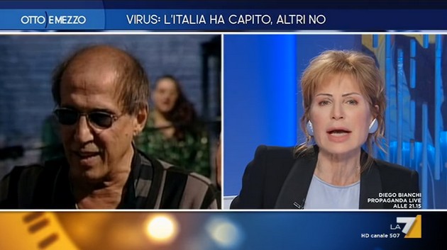 Coronavirus, Adriano Celentano a Otto e mezzo: &#8220;La paura è un atto di coraggio&#8221; (video)