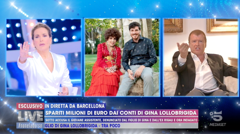 Live &#8211; Non è la d&#8217;Urso, Barbara d&#8217;Urso si scontra con l&#8217;ex della Lollobrigida: &#8220;Rigau, fly down&#8221; (video)