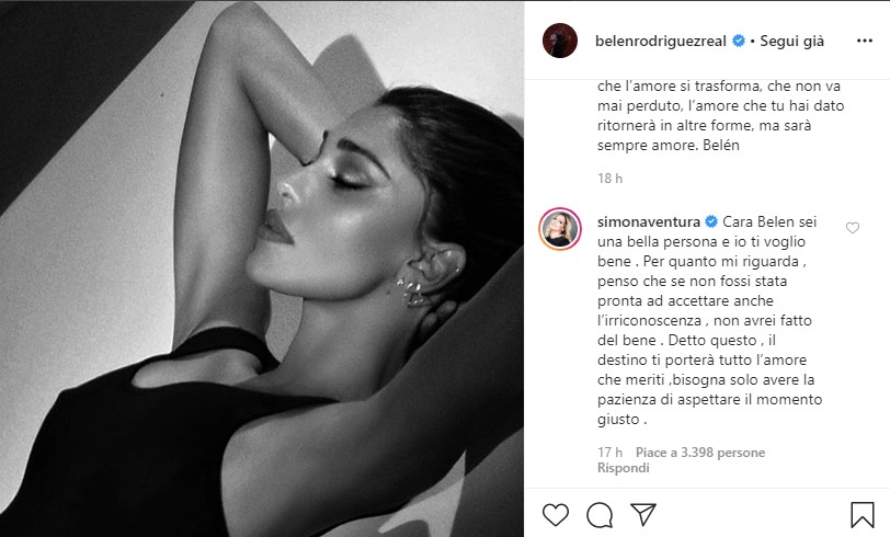 Belen Rodriguez, l&#8217;amara riflessione sull&#8217;amore: &#8220;I dettagli racconteranno di noi&#8221;