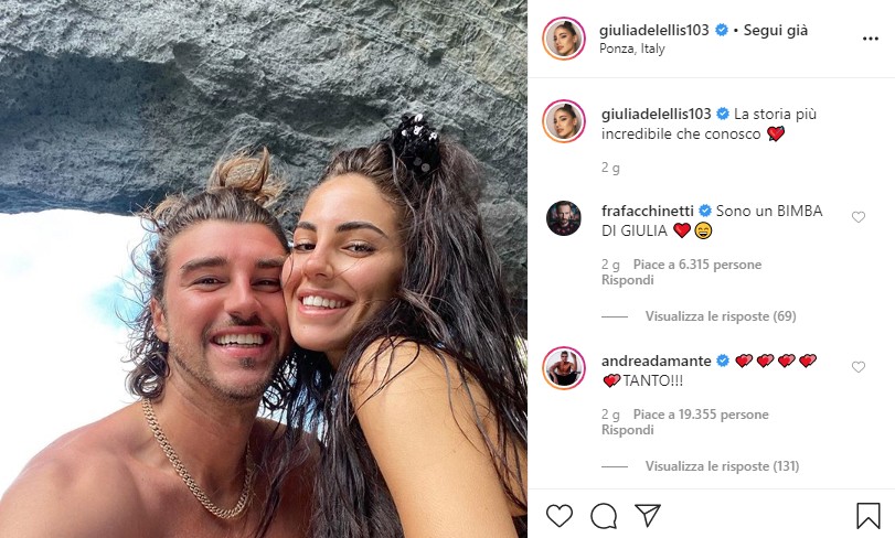 Giulia De Lellis ed Andrea Damante: vacanza d&#8217;amore a Ponza (foto e video)