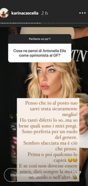 Karina Cascella opinionista al posto di Antonella Elia al GFvip 5 &#8220;Sarei perfetta&#8221;