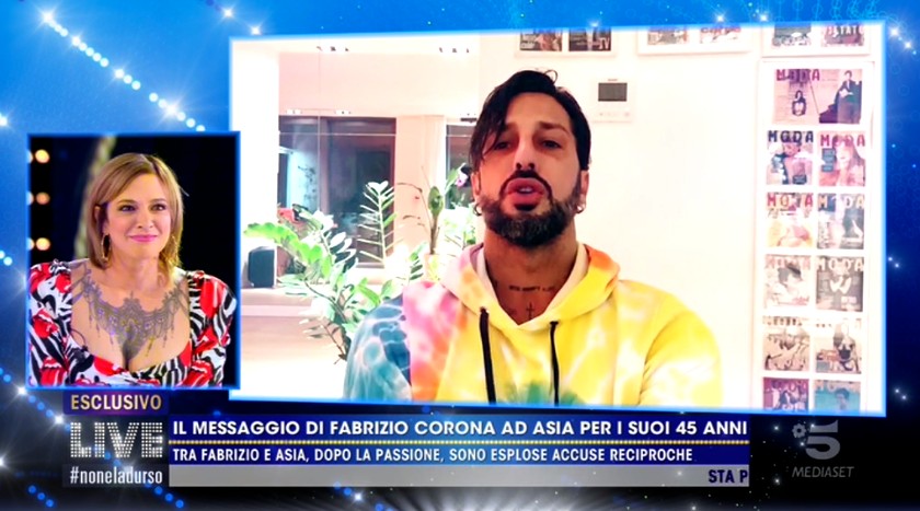 Asia Argento, il videomessaggio di Fabrizio Corona: &#8220;Tornerò a farti vedere le stelle&#8221; (video)