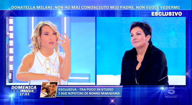 Domenica Live, Donatella Milani: &#8220;Sono depressa, sto veramente male, voglio incontrare mio padre&#8221;