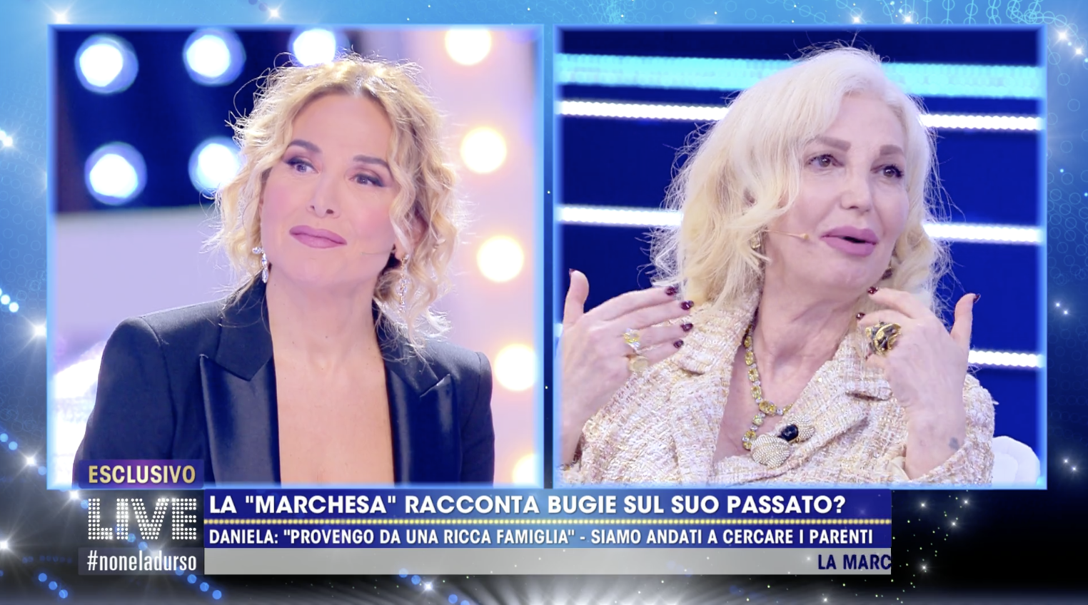 Live &#8211; Non è la d&#8217;Urso, Barbara d&#8217;Urso svergogna la Marchesa Daniela Del Secco D&#8217;Aragona (video)