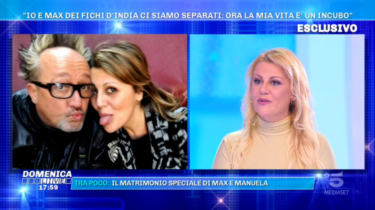 Domenica Live, l’ex di Max dei Fichi d’India: “Ci siamo lasciati, lui mi accusa di averlo tradito, ma non è vero”