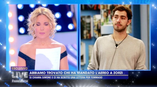 Tommaso Zorzi: la lettera di Simone a Live non è la d&#8217;Urso (video)