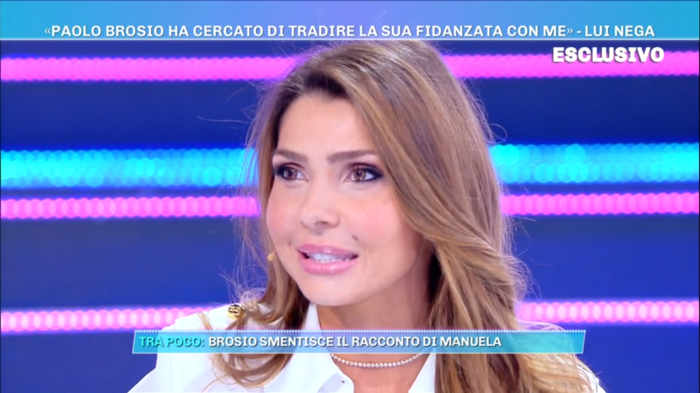 Manuela Ferrera contro Paolo Brosio a Domenica Live: &#8220;Ha cercato di tradire la sua fidanzata con me&#8221;