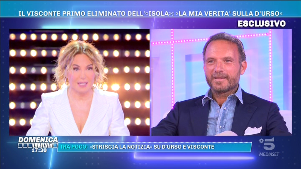 Domenica Live, il Visconte Ferdinando Guglielmotti: &#8220;Sono innamorato di Barbara d&#8217;Urso&#8221;