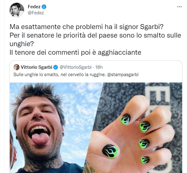 Fedez &#8211; Vittorio Sgarbi: è scontro sui social