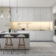 Cucina con frigorifero da incasso