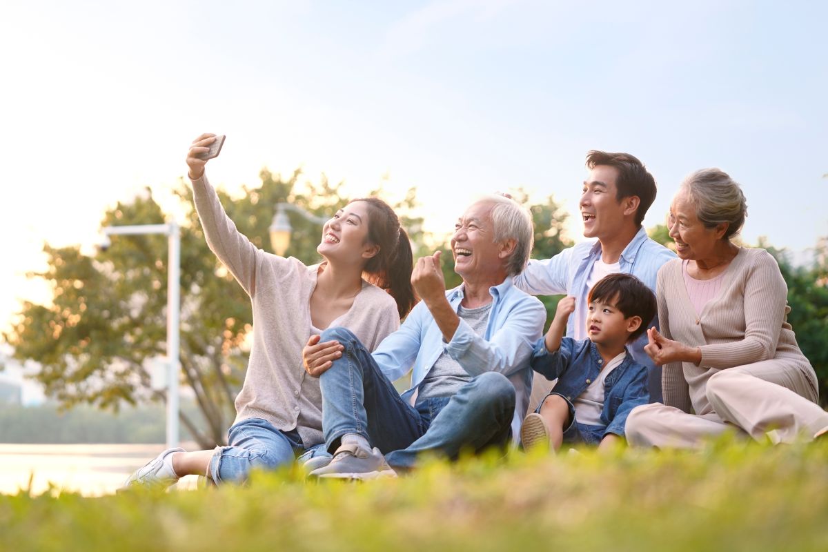 Selfie di famiglia in uno scatto speciale